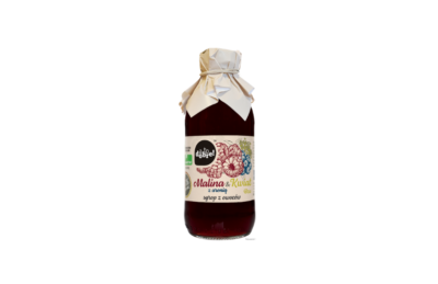 zdrowe napoje-Syrop malina kwiat czarnego bzu z aronia 330 ml Bio One