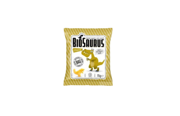 słone przekąski-Chrupki kukurydziane Dinozaury o smaku serowym BIO 15g